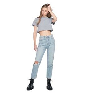 Hidden 27 (4) Tracey High Rise Straight Women’s Distressed Jeans Button Fly